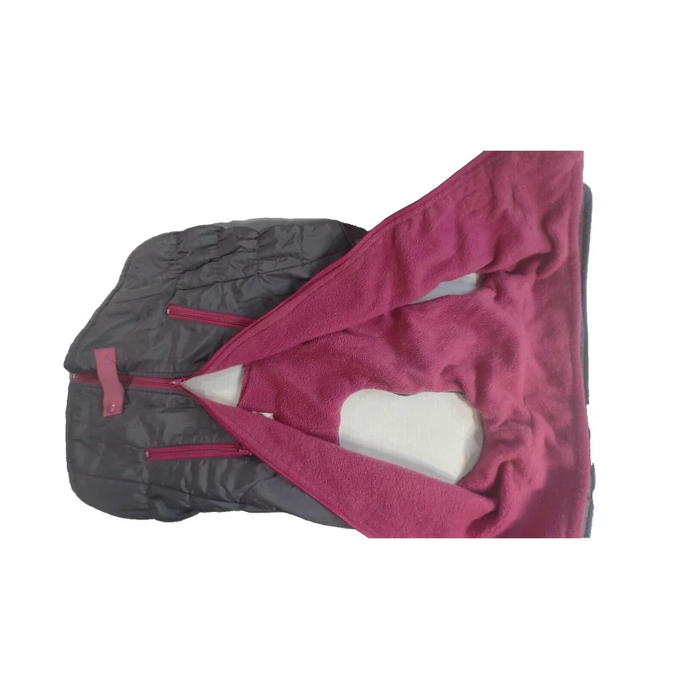 Winter Dog Down Jacket Size L Pet Warm Coat Clothes Zipper Grey Pink Set